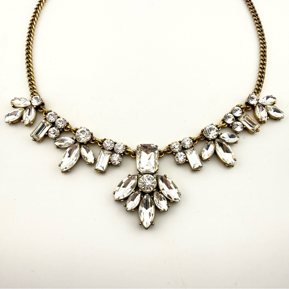 J. Crew Gold and Rhinestone Statement Necklace - Picture 4 of 8